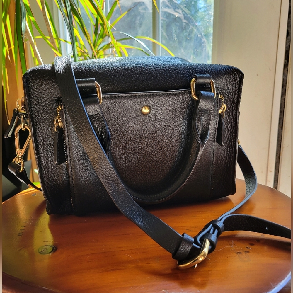 Letizia Black Leather Tote